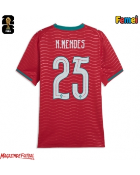 Portugalia Nuno Mendes #25 Echipament de Fotbal Replică Mondial 2026 Femei Acasa Portugalia Nuno Mendes #25 Echipament de Fotbal Replică Mondial 2026 Femei Acasa